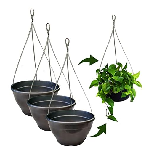 Kit 3 Vaso/cuia Suspenso Para Samambaia e Planta Pendente + Cabo De Aço