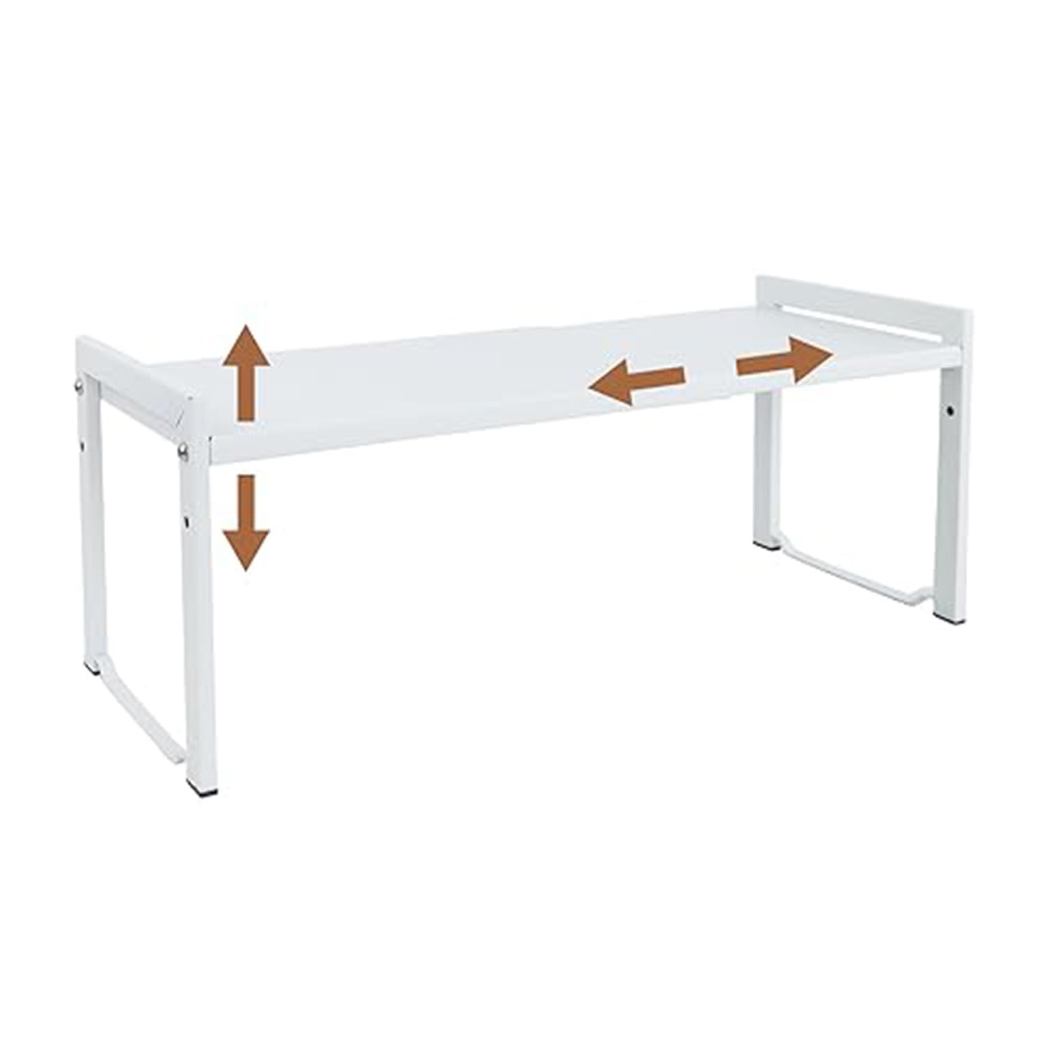 Erweiterbares Schrankregal,66 cm,stapelbarer Küchenthekenregal-Organizer,Küchengewürzregal,Speisekammerregal,verstellbarer Schrank-Organizer,Aufbewahrungsregal für Küche und Büro(1er-Pack weiß S)