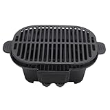 Zerodis Runder Hibachi-Kocher aus Gusseisen, Kochen Im Freien mit Effizientem Kochen, Gleichmäßiger Wärmeverteilung, Kompaktes Design für Camping-Grillabende und Kleine Räume