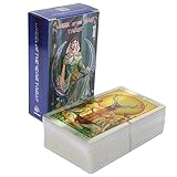 【HOCHWERTIGES HOLOGRAFISCHES PAPIER】 Die Tarotkarten bestehen aus Hologrammpapier mit Blitzeffekten, was sehr mysteriös ist. Hologrammpapier mit Flash-Effekt macht mehr Spaß beim Spielen und liegt angenehm in der Hand. Sehr klares und professionelles Druckverfahren, die Dicke ist sehr dick, stark und haltbar und es wird viele Male keine Falten geben.