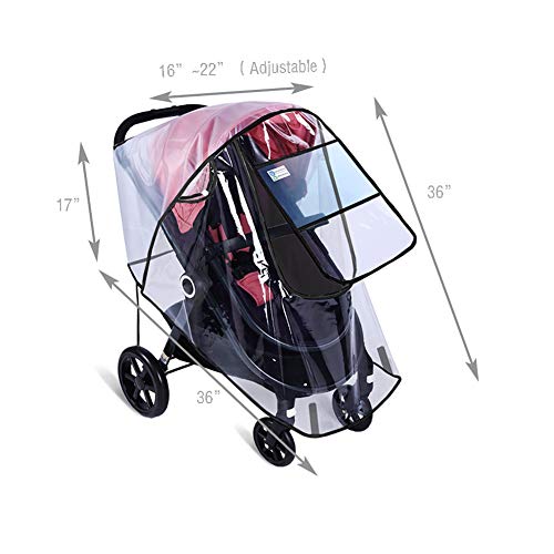 Stroller Rain Cover By Hombae, Universal Baby Stroller Weather Shield, Waterproof Stroller Cover, Travel Umbrella Stroller Wind Dust Shield, Stroller Cover For Rain, Food Grade Eva, Eye Protect #TOP6