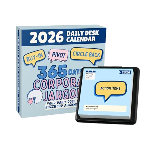 Page A Day Desk Calendar 2026, Funny Corporate Jargon Calendar 2026 With 365 Jargon And Buzzwords, Office Gadgets Gift For Coworkers