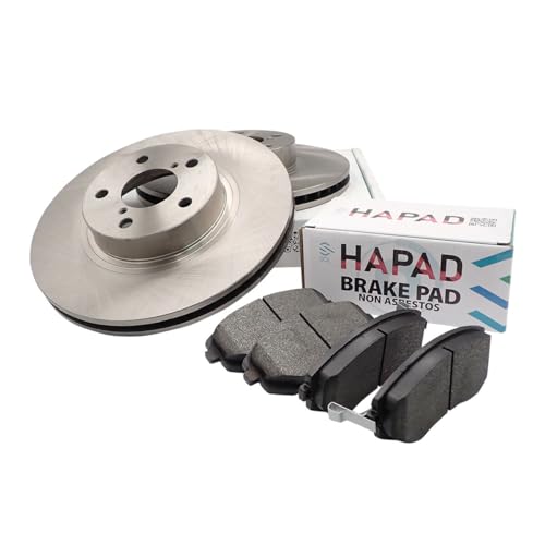 HAPAD フロント ブレーキローター + ブレーキパッド 左右セット 1台分 レガシィ インプレッサ フォレスター エクシーガ スバル用 互換品 26310-AA092 26296-FG010 摩耗 異音 交換