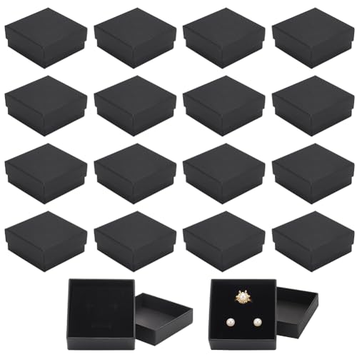 Boîtes à bijoux en carton BENECREAT étui kraft noir pour collier et bague