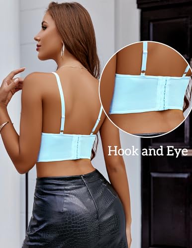 Image of Avidlove Lace Bralettes for Women Y2k Strap Bustier Cami Top V Neck Camisole Lingerie