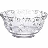 Crystalware Clear Plastic Small Punch Bowl (8 qt.) 1 Pc. - Classic Design, Perfect Party Essential for Entertaining, Holidays & Celebrations