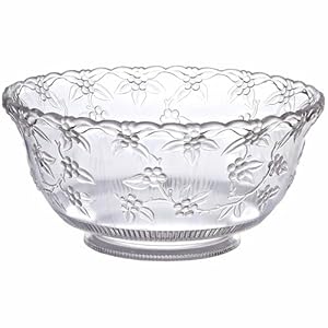 Crystalware Clear Plastic Small Punch Bowl (8 qt.) 1 Pc. – Classic Design, Perfect Party Essential for Entertaining, Holidays & Celebrations
