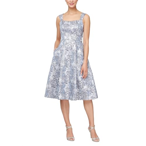 Image of Alex Evenings Women's Short Sleeveless Party Gown with Pockets, Wedding Guest, Special Occasion Dress