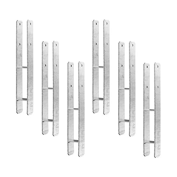 6 x Heunert H-Pfostenträger H-Anker Pfostenanker Set 6 Stück 91, 101, 121 oder 141 verzinkt mit CE Zeichen extra stark…