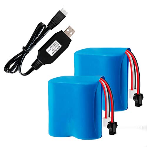 2Pcs Rechargeable Lithium Battery 7.4V 600mAh Universal Battery for Skytech Blue Boat H100 H102 RC Boat Syma Q2 Q3 H100 Battery Replacement with USB Battery Charger by FPVERA