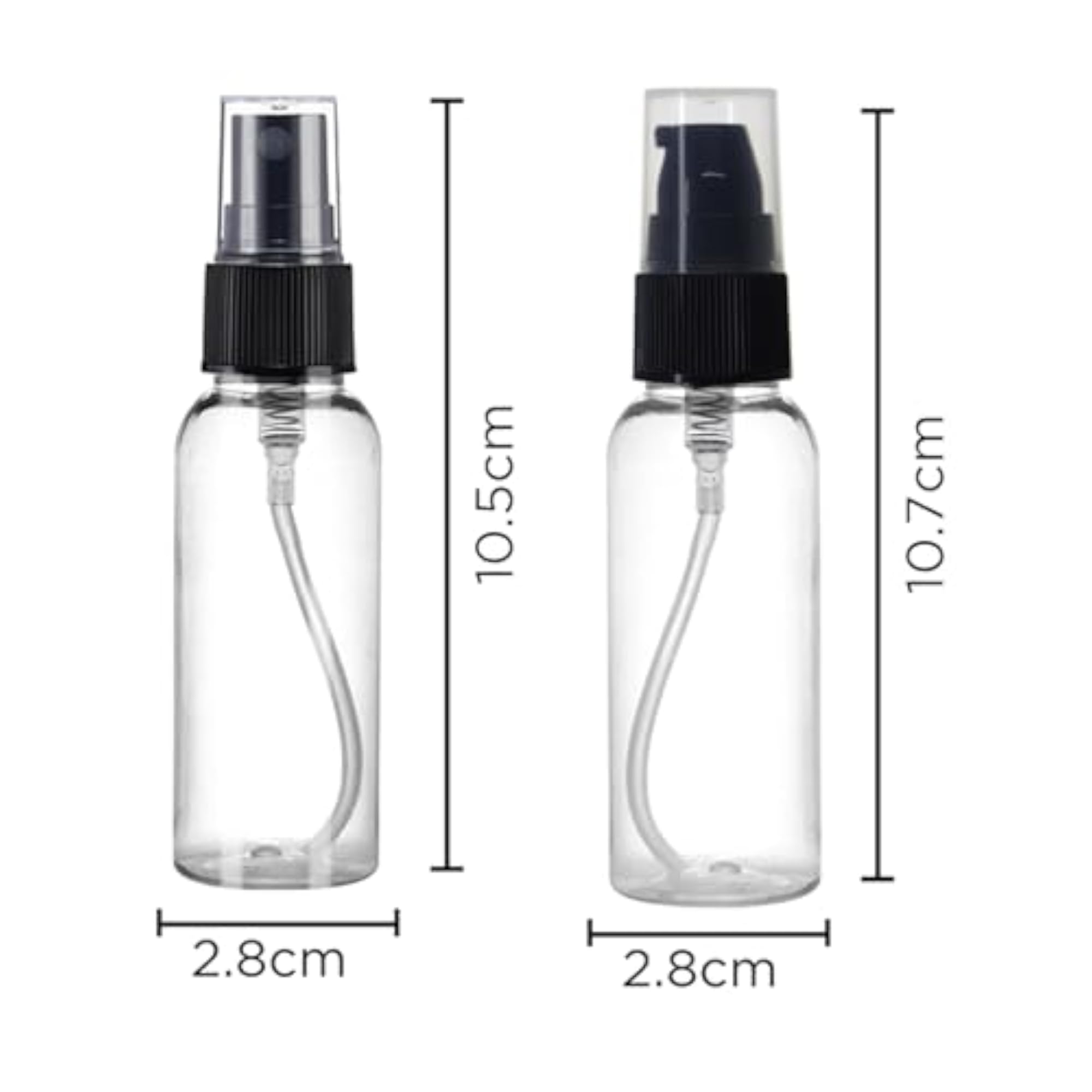 Combo Of 2-30 ml Clear Plastic Empty Fine Mist Spray Bottles