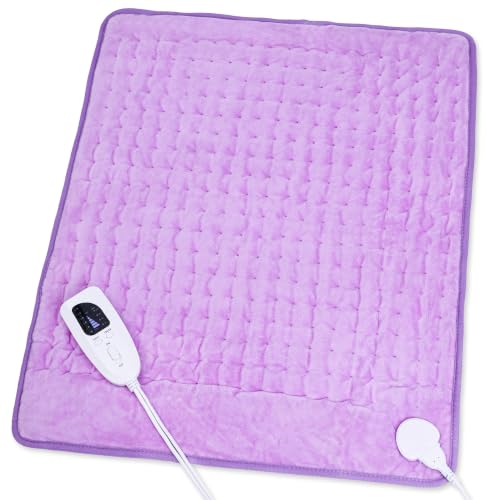 Image of Heating Pad,Electric Heating Pads,Heating Pad for Back,Lavender,24x20 Inch | Heating Pads for Shoulder,Neck,Abdomen,Knee,Arms,Legs,Heat Pad for Birthday Father Mother Gift Women Men,6 Heat Settings