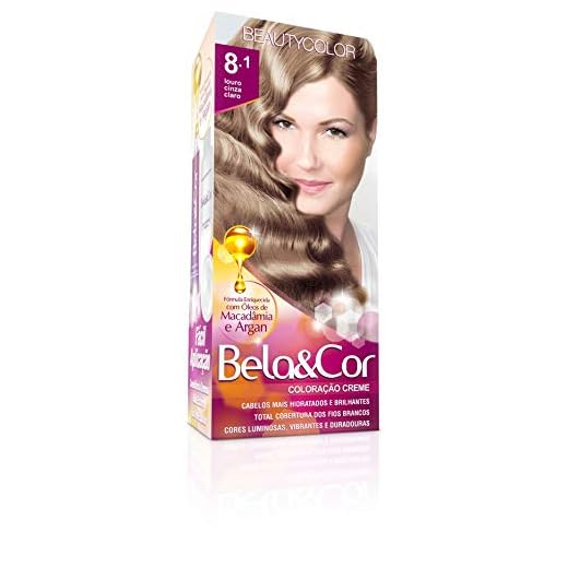 BELA&COR Coloração Permanente 8.1 Louro Cinza Claro Bela & Cor
