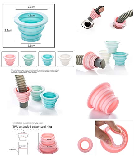 3Pcs Drain Pipe Sewer Seal Rings Deodorant Silicone Ring Washing Machine Sealing Plug for Bathroom Kitchen Cleaning Tools