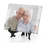 GIFART Azulejo de cerámica personalizado ultra brillante con caballete | Baldosa de cerámica personalizable con foto y texto (15x20 cm)