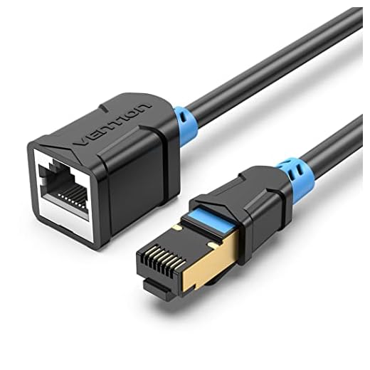 VENTION Ethernet Extension Cable, 6.6ft/2m Cat6 RJ45 Extender Male to Female Network Cable Shielded Computer LAN Connector SSTP Patch Cable