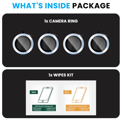 Image of ArmourPro Camera Rings Tempered Glass for Motorola G77 Power, Tough HD Individual Aluminum Alloy Rings 9H Camera Cover, Scratch-Resistant,Camera Lens Protection| Blue, 1 Pack