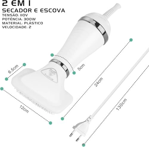 Secador Pet 110V 2 em 1 Silencioso Portátil Leve Soprador Cachorro Cão Gato Coelho Profissional Banh