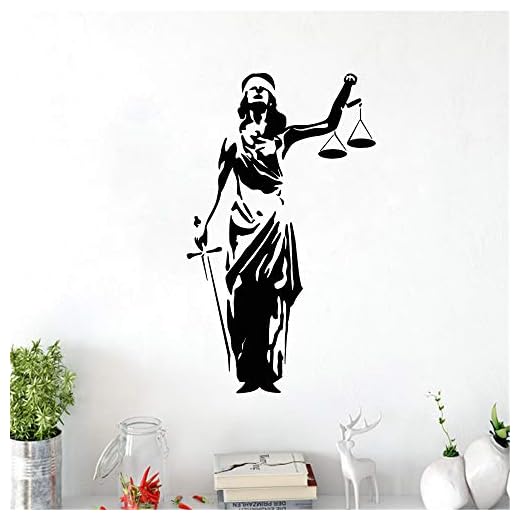 Law Firm Lady Judge Themis Domstol domare svärd drottning advokat vinyl väggklistermärke dekal sovrum kontor studio klubb heminredning väggmålning