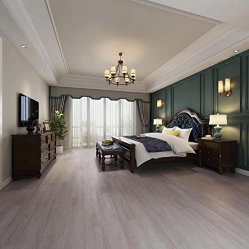 Mulgreat Peel And Stick Floor Tile, Self-Adhesive Vinyl Flooring Plank, Waterproof Deep Wood Grain Planks, 6X36Inch, 36Pack, 54 Sq. Feet, Diy For Bedroom, Kitchen, Living Room Home Decor, Soft Grey #TOP2
