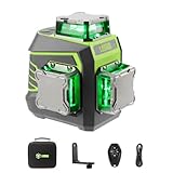LasGoo LG-3Dx グリーンレーザー墨出し器 3x360°、3D 墨出しレーザーセルフレベリング、水平器 レーザー ビルドとアライメント用、充電式バッテリー、リモコン、磁気回転スタンド