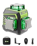 LasGoo Niveau Laser 3x360° Auto nivelant, Laser à Lignes Croisées Vertes pour la Construction et l'Accrochage de Photos, Batterie Rechargeable, Télécommande, Support Rotatif Magnétique Inclus   LG 3Dx
