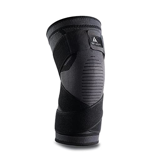 Aethon Knee Cap with Velcro Strap for Support & Pain Relief, Non- Slip Professional Compression Sleeves for Knee Pain,Ligament Tear, Running,Work Out,