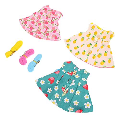 BESPORTBLE 3個セット ウサギの服 子犬用ハーネス ライナー 動物 服装 衣装 ハッチ 小さなペット リス モルモットのハーネス ウサギのベスト ペット服ハーネス ウサギのサマーベスト 布