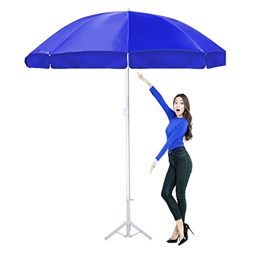 Image of ORILEY Garden Umbrella with Stand Foldable Big Size (6ft Height 36 Inch Rib Arm) Heavy Duty Waterproof Rain & UV Sun Protection Outdoor Patio for Balcony Shedding Cantilever & Lawn (Blue)