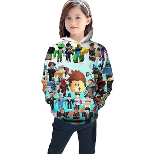 Delanhon Boys Girls Youtuber Gamer Merch Hoodies 3D Cool Hoody Funny Pullover Sweatshirts Long Sleeve Hooded Jumpers 4-13 Years