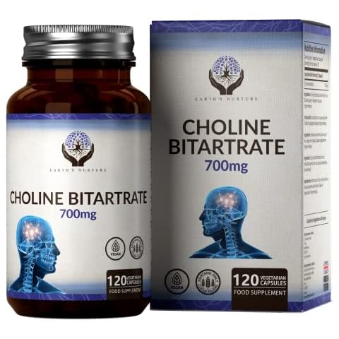 EN Cholinbitartrat | Hochdosiertes Cholin Bitartrat | 120 Nootropische Choline Bitartrate Tabletten - 700mg pro Portion | Gentechnik-, Gluten-, Milch- & Allergenfrei | Hergestellt in Großbritannien Cover