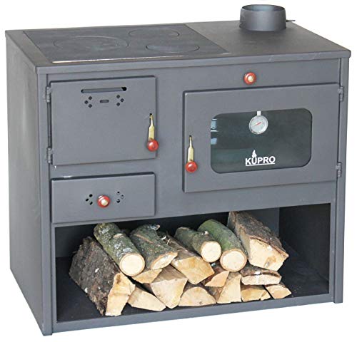 Kaminofen mit Backfach und Herdplatte 93935 7,5 kW Kamin Gartenofen Küche Outdoor Ofen Holz