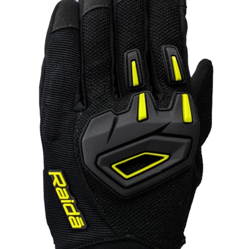 Image of Raida Avantur 2.0 Motorcycle Gloves | Vegan Friendly | Enhanced Knuckle Protection | Touchscreen Compatible | Lightweight & Comfortable | Ideal for Daily Commute & Weekend Rides (Hiviz, S)