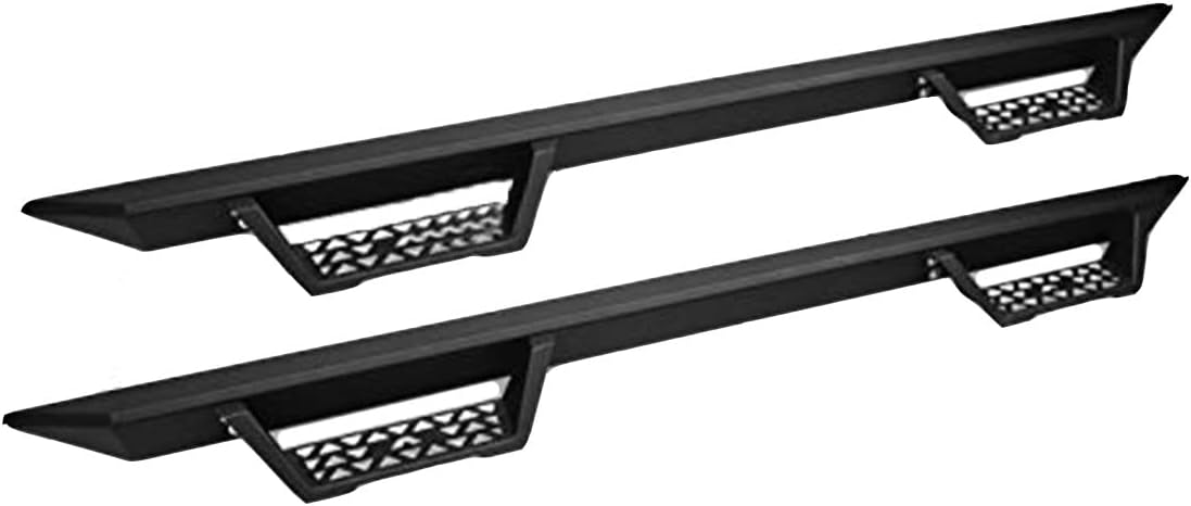 S&T Racing Matte Black Modular Drop Step Nerf Bar Boards 2007-2018 for Chevy Silverado/GMC Sierra Crew Cab