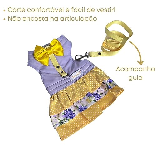 Vestido com Coleira para Cães - Dress4Pet - Floral - Tamanho M