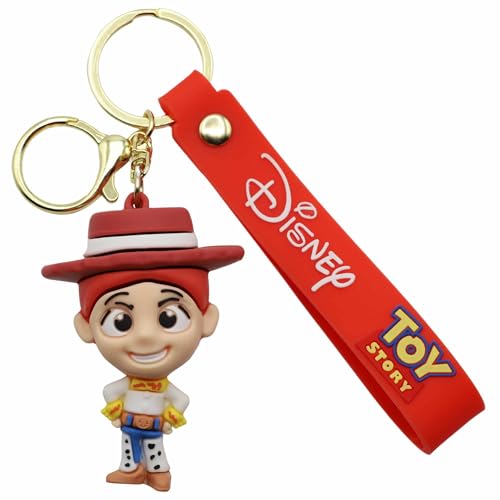 Llavero Jessie Toy Story silicona, Toy Story, Llavero de Figura de Jessie, 7 cm, Silicona, Compatible con Disney