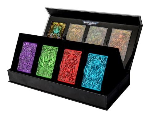 AAA Merchandise Warhammer 40 000 Imperial Tarot Ingot Gods 4Pack Officially Licensed Metal Collectible Set Display Pieces Gift for Warhammer Fans