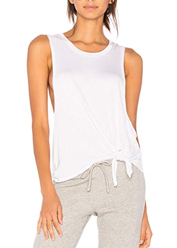 Bestisun Womens Sexy Workout Tanks Yoga Clothes Tie Knot Athletic Gym Shirts Crop Tops3