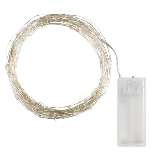 Idena 31114-5 - LED Micro Lichterkette mit 10 LEDs in Warmweiß, 5 Stück, 6 Stunden Timer Funktion, batteriebetrieben, je 1,2 m lang, Deko für Innen, zum Basteln, als Party Deko, Weihnachtsdeko