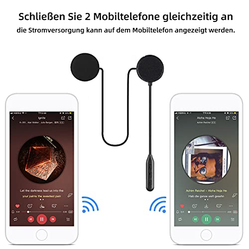 YYTFY Cuffie per casco da moto, Bluetooth 5.0