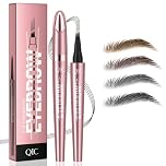 RZJZGZ Magic Eyebrow Pencil - 4 Micro-Fork Tip, 3D Waterproof Eyebrow Pen, Creates Natural Long-Lasting Brows for Makeup Beginners (Dark Brown)