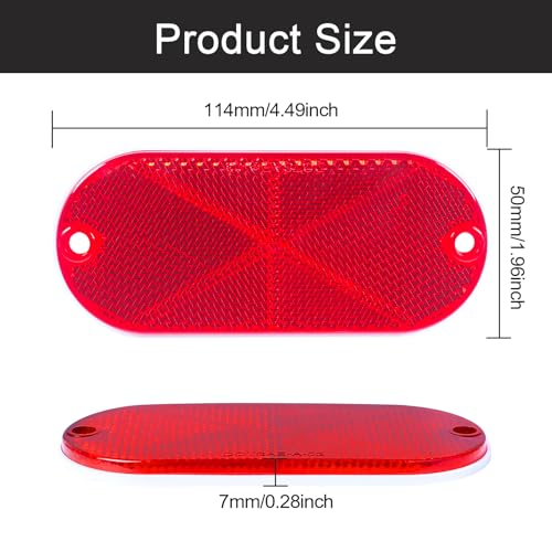 Image of 10 Pack 4.5 Inch Red Screw on Reflectors, DOT SAE Approval Road Safety Fence Gate Posts Rear Reflectors for Mailboxes Driveway Trailer Caravan Tunnels Truck Tractor Boat Lorry Motorcycle