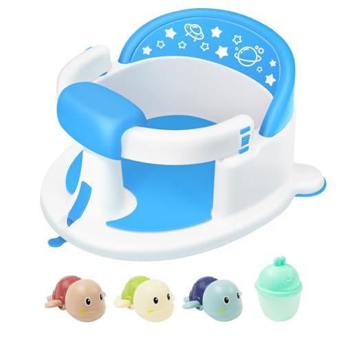 Image of Baby Bath Seat for Babies 6 Months & up,Baby Bath Seat,Non-Slip Toddler Bath Seat, Sit Up Bath Seat for Baby,Safe Infant & Newborn Bathtub Chair with Soft Cushion（Blue）