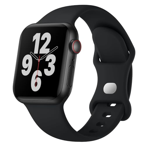 Silicone Band Compatible with Apple Watch Bands for Women 40mm 44mm 45mm 46mm 38mm 41mm 42mm 49mm Ultra Men, Sport Strap for iWatch Bands Series 10 9 8 7 6 5 4 3 SE
