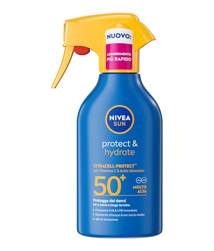 NIVEA SUN Protect & Hydrate Maxi Spray Solare SPF 50+ 270 ml, Cre...