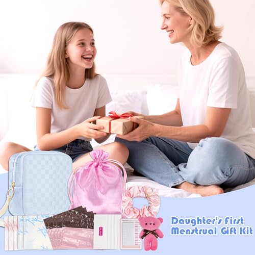 Image of Likesing First Period Kit for Girls, 5.3 inch Checkered Tampon Holder for Purse, Menstrual Starter Tampon Bag Pad Pouch, Emergency Sanitary Napkin Storage Bag Teen Period Kit Gifts for Tweens