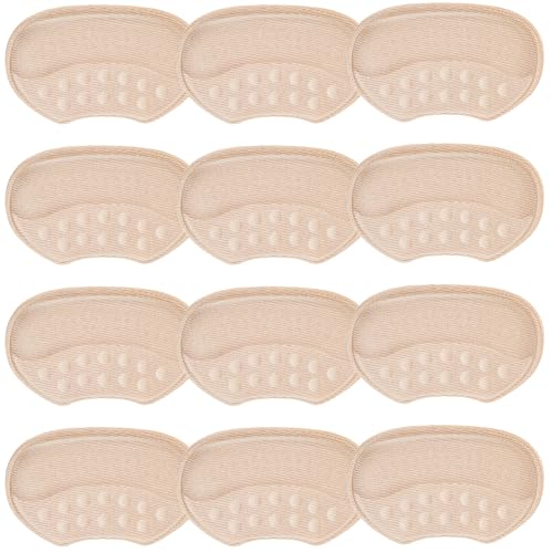 Yuanchu Heel Grips for Shoes, 6 Pairs Anti-Slip Back of Heel Blister Protectors for Boots Heel Grips Mens Shoes Heal Cushion Pads for Half-Size Too Big Loose Shoes Women Men Sneakers High Heels(Flesh)