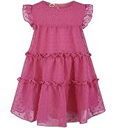 AGQT Toddler Girls Ruffle Dress Short Sleeve Flower Girls Swiss Dots Flowy Pleated Party Dress Si...