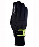 Touchscreen compatible Roeckl Rebelva Winter Radhandschuhe schwarz-gelb 2017, Größe:10