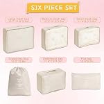 6 Pcs Packing Cubes, Waterproof Compression Packing Cubes, Quality Suitcase Organizer Bags, Travel Organizer Cube for Business Trip, Traveling Essentials Accessories for Women Men